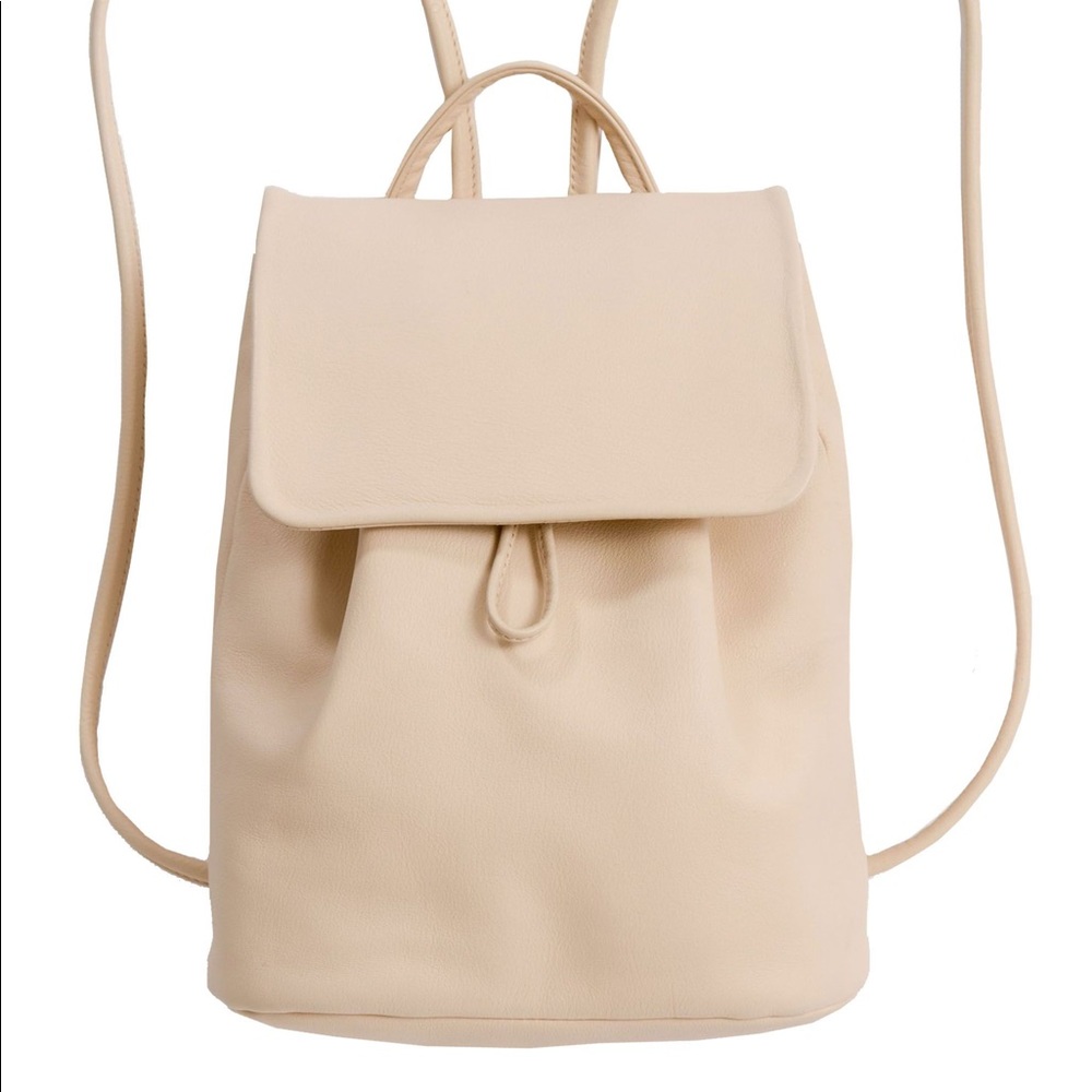 BAGGU nude leather mini backpack